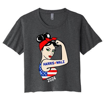 Harris Waltz 2024 Election Kamala Harris Tim Waltz 24 Women's Crop Top Tee