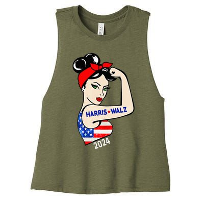 Harris Waltz 2024 Election Kamala Harris Tim Waltz 24 Women's Racerback Cropped Tank