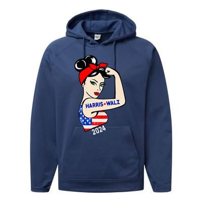 Harris Waltz 2024 Election Kamala Harris Tim Waltz 24 Performance Fleece Hoodie