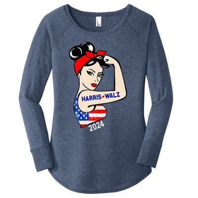 Harris Waltz 2024 Election Kamala Harris Tim Waltz 24 Women's Perfect Tri Tunic Long Sleeve Shirt