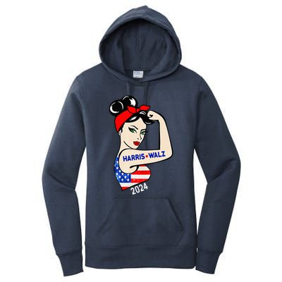 Harris Waltz 2024 Election Kamala Harris Tim Waltz 24 Women's Pullover Hoodie