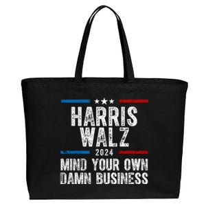 Harris Walz 2024 Mind Your Own Damn Business Cotton Canvas Jumbo Tote