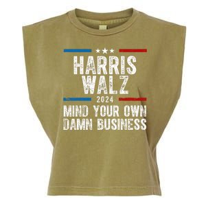 Harris Walz 2024 Mind Your Own Damn Business Garment-Dyed Women's Muscle Tee