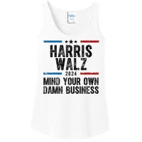 Harris Walz 2024 Mind Your Own Damn Business Ladies Essential Tank