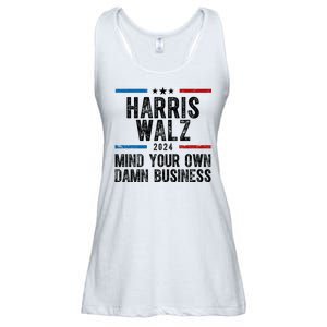 Harris Walz 2024 Mind Your Own Damn Business Ladies Essential Flowy Tank