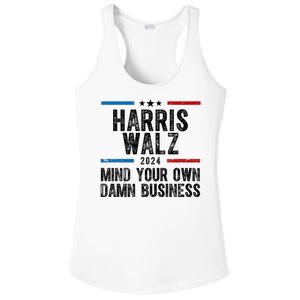 Harris Walz 2024 Mind Your Own Damn Business Ladies PosiCharge Competitor Racerback Tank