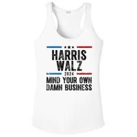 Harris Walz 2024 Mind Your Own Damn Business Ladies PosiCharge Competitor Racerback Tank