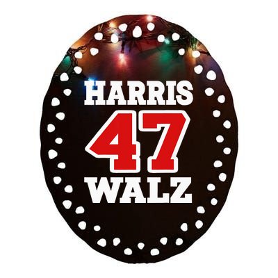 Harris Walz 2024 Election Kamala Harris Tim Walz 2024 Ceramic Oval Ornament