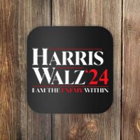 Harris Walz 24 I Am The Enemy Within Retro Usa Costume Coaster