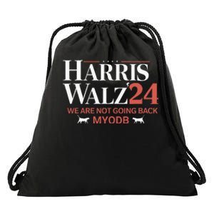 Harris Walz 2024 WeRe Not Going Back Myodb Drawstring Bag