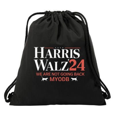 Harris Walz 2024 WeRe Not Going Back Myodb Drawstring Bag