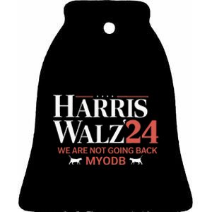 Harris Walz 2024 WeRe Not Going Back Myodb Ceramic Bell Ornament