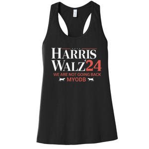 Harris Walz 2024 WeRe Not Going Back Myodb Women's Racerback Tank