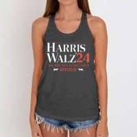 Harris Walz 2024 WeRe Not Going Back Myodb Women's Knotted Racerback Tank