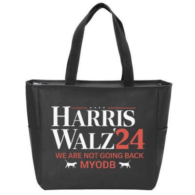 Harris Walz 2024 WeRe Not Going Back Myodb Zip Tote Bag