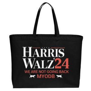 Harris Walz 2024 WeRe Not Going Back Myodb Cotton Canvas Jumbo Tote