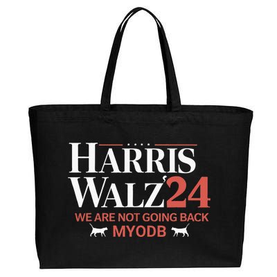 Harris Walz 2024 WeRe Not Going Back Myodb Cotton Canvas Jumbo Tote