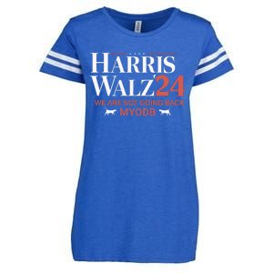 Harris Walz 2024 WeRe Not Going Back Myodb Enza Ladies Jersey Football T-Shirt