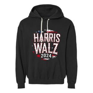 Harris Walz 2024 Election Kamala Harris Tim Walz President Garment-Dyed Fleece Hoodie