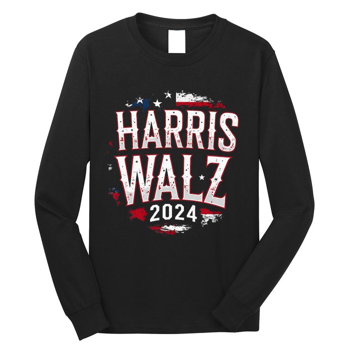 Harris Walz 2024 Election Kamala Harris Tim Walz President Long Sleeve Shirt