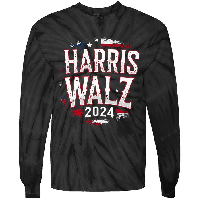 Harris Walz 2024 Election Kamala Harris Tim Walz President Tie-Dye Long Sleeve Shirt