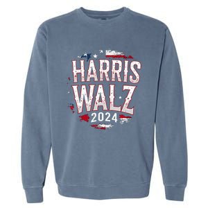 Harris Walz 2024 Election Kamala Harris Tim Walz President Garment-Dyed Sweatshirt