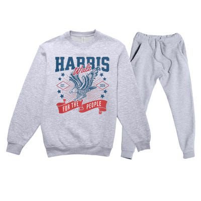 Harris Walz 2024 Election President Kamala Harris Tim Waltz Premium Crewneck Sweatsuit Set