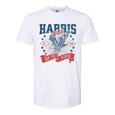 Harris Walz 2024 Election President Kamala Harris Tim Waltz Softstyle CVC T-Shirt