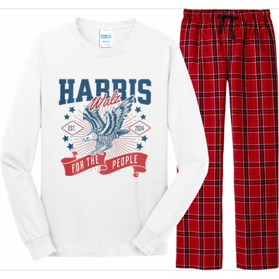 Harris Walz 2024 Election President Kamala Harris Tim Waltz Long Sleeve Pajama Set