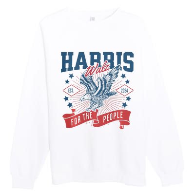 Harris Walz 2024 Election President Kamala Harris Tim Waltz Premium Crewneck Sweatshirt