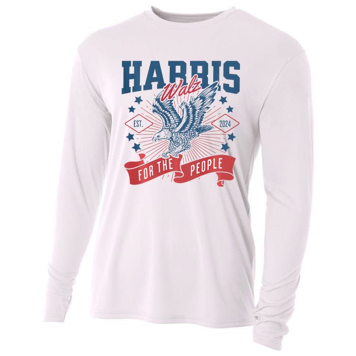 Harris Walz 2024 Election President Kamala Harris Tim Waltz Cooling Performance Long Sleeve Crew