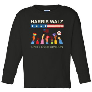 Harris Waltz 2024 Unity Over Division Toddler Long Sleeve Shirt