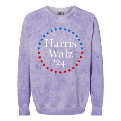 Harris Walz 2024 For President Patriotic Kamala Waltz 2024 Colorblast Crewneck Sweatshirt