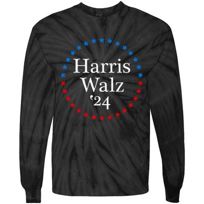 Harris Walz 2024 For President Patriotic Kamala Waltz 2024 Tie-Dye Long Sleeve Shirt