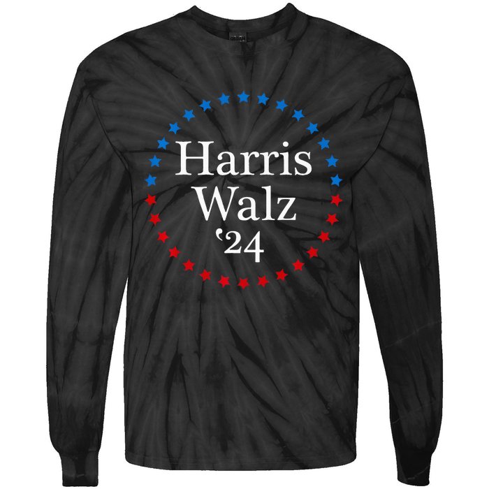 Harris Walz 2024 For President Patriotic Kamala Waltz 2024 Tie-Dye Long Sleeve Shirt