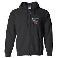 Harris Walz 2024 For President Patriotic Kamala Waltz 2024 Full Zip Hoodie