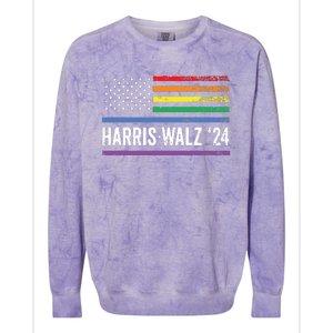 Harris Walz 2024 Election Kamala Tim Waltz American Lgbt Colorblast Crewneck Sweatshirt