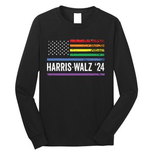 Harris Walz 2024 Election Kamala Tim Waltz American Lgbt Long Sleeve Shirt