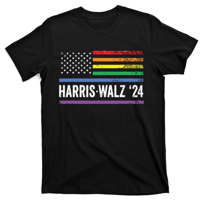 Harris Walz 2024 Election Kamala Tim Waltz American Lgbt T-Shirt