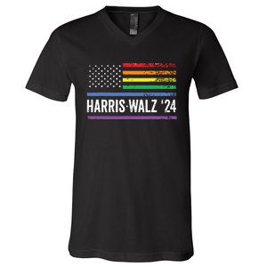 Harris Walz 2024 Election Kamala Tim Waltz American Lgbt V-Neck T-Shirt