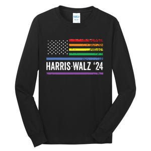 Harris Walz 2024 Election Kamala Tim Waltz American Lgbt Tall Long Sleeve T-Shirt