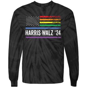 Harris Walz 2024 Election Kamala Tim Waltz American Lgbt Tie-Dye Long Sleeve Shirt