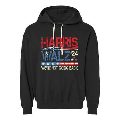 Harris Walz 2024 Kamala Harris 2024 Tim Walz 2024 Usa Flag Garment-Dyed Fleece Hoodie