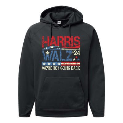 Harris Walz 2024 Kamala Harris 2024 Tim Walz 2024 Usa Flag Performance Fleece Hoodie