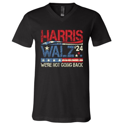 Harris Walz 2024 Kamala Harris 2024 Tim Walz 2024 Usa Flag V-Neck T-Shirt