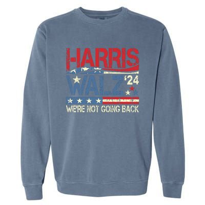 Harris Walz 2024 Kamala Harris 2024 Tim Walz 2024 Usa Flag Garment-Dyed Sweatshirt