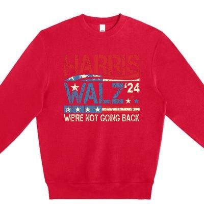 Harris Walz 2024 Kamala Harris 2024 Tim Walz 2024 Usa Flag Premium Crewneck Sweatshirt