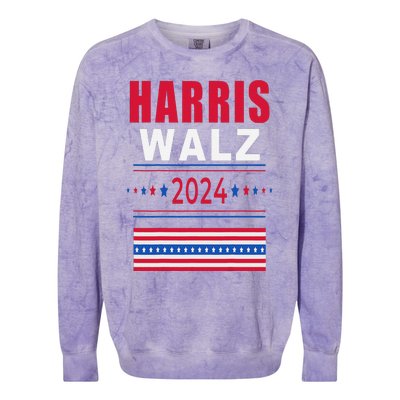 Harris Walz 2024 Kamala And Tim President Campaign Colorblast Crewneck Sweatshirt