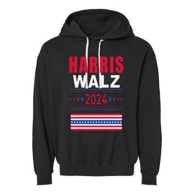 Harris Walz 2024 Kamala And Tim President Campaign Garment-Dyed Fleece Hoodie