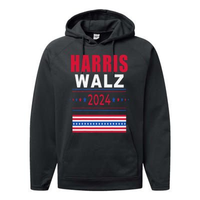 Harris Walz 2024 Kamala And Tim President Campaign Performance Fleece Hoodie